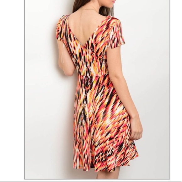 Colorful Fit and Flare Dress - Picture 1 of 4